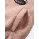 Mens Warm Graphics Drop Shoulder Fleece Thick Hooded Jacket With Pocket