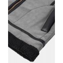 Mens Zipper Fur Leathers Thicken Multi Pocket Long Sleeve Vintage Jakcte