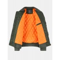 Mens Letter Pattern Baseball Collar Multi Pocket Waterproof Zipper Bomber Jacket