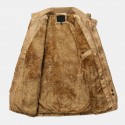 Mens Vintage Belts Coats Fleece Lined Outdoor Thikcened Winter Warm Jacket