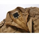Mens Vintage Belts Coats Fleece Lined Outdoor Thikcened Winter Warm Jacket