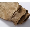 Mens Vintage Belts Coats Fleece Lined Outdoor Thikcened Winter Warm Jacket