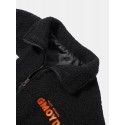 Mens Thicken Embroidered Wool Zipper Stand Collar Warm Casual Jacket