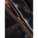 Mens Zipper Big Flap Pocket Fur Collar Cargo PU Jacket