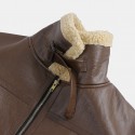 Mens Vintage Fleece Multi Pockets Zippers Warm Thickened Casual Coats