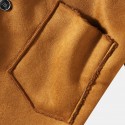 Mens Vintage Fleece Long Sleeve Double Big Pockets Casual Coats