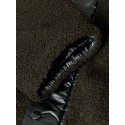 Mens Patchwork Fluffy Double Pocket Warm Lining Hoodie Jacket
