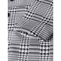 Mens Houndstooth Lapel Single-Breasted Mid-Length Trench Coats