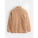 Mens Pattern Applique Sherpa Warm Jacket With Pocket