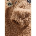 Mens Pattern Applique Sherpa Warm Jacket With Pocket