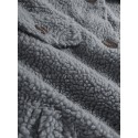 Mens Solid Color Warm Fleece Long Sleeve Plush Jacket