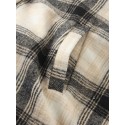 Mens Plaid Warm Slant Pocket Long Sleeve Teddy Jacket