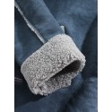 Mens Drop Shoulder Solid Color Shearling Lined Thick Casual Jacket