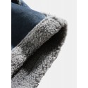 Mens Drop Shoulder Solid Color Shearling Lined Thick Casual Jacket