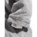 Mens Letter Print Stand Collar Plush Casual Drawstring Hem Jacket