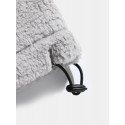Mens Letter Print Stand Collar Plush Casual Drawstring Hem Jacket
