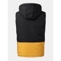 Mens Contrast Patchwork Warm Windproof Hooded Padded Gilet Vests With Multi Pock