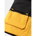 Mens Contrast Patchwork Warm Windproof Hooded Padded Gilet Vests With Multi Pock
