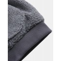 Mens New Zipper Cardigan Casual Loose Particle Velvet Short Hooded Coat