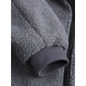 Mens New Zipper Cardigan Casual Loose Particle Velvet Short Hooded Coat