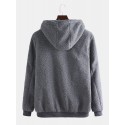 Mens New Zipper Cardigan Casual Loose Particle Velvet Short Hooded Coat
