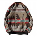 Mens Casual Autumn Fashion Baseball Collar Printed Jacket Streetwear Coats