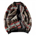 Mens Casual Autumn Fashion Baseball Collar Printed Jacket Streetwear Coats