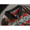 Mens Casual Autumn Fashion Baseball Collar Printed Jacket Streetwear Coats