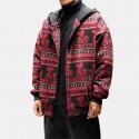 Mens Fashion Cotton Printing Loose Comfy Thick Casual Jacket 