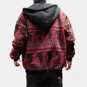 Mens Fashion Cotton Printing Loose Comfy Thick Casual Jacket 