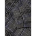 Mens Letter Print Plaid Zipper Warm Long Sleeve Jacket With Pocket