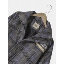 Mens Letter Print Plaid Zipper Warm Long Sleeve Jacket With Pocket