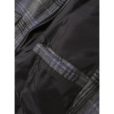 Mens Letter Print Plaid Zipper Warm Long Sleeve Jacket With Pocket