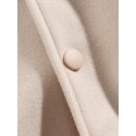 Mens Woolen Solid Color Lapel Button Cord Collar Relaxed Fit Jackets