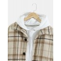 Mens Plaid Button Up Lapel Vintage Jacket With Pocket