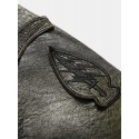 Mens Multi Pocket Front Embroidery Graphics Zipper PU Jacket
