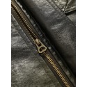 Mens Multi Pocket Front Embroidery Graphics Zipper PU Jacket