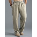 INCERUN Mens Vintage Casual Baggy Solid Color Drawstring Chinese Style Loose Pants
