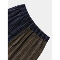 Mens Two Tone Striped Patchwork Flap Pocket Cotton Pants