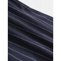 Mskufo Designed Mens 100% Cotton Stripe Drawstring Fit Comfy Casual Pants
