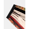 Mens Vintage Pattern Patchwork Japanese Embroidered Drawstring Waist Shorts