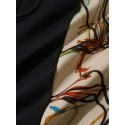 Mens Abstract Face Print Color Block Patchwork Drawstring Waist Shorts