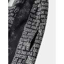 Mens Abstract Face Letter Print Patchwork Elastic Waist Loose Pants