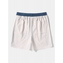 Mens Coconut Tree Embroidered Patchwork Corduroy Hawaiian Vacation Shorts