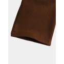 Mens Pure Color Double Pocket Casual Drawstring Straight Pants