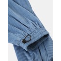 Mskufo Design Mens Corduroy Solid Color Multi Pocket Drawstring Elastic Waist Cargo jogger Pants
