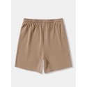 Mens Abstract Figure Letter Print Drawstring Waist Shorts