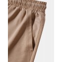 Mens Abstract Figure Letter Print Drawstring Waist Shorts