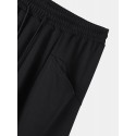 Mens Floral Embroidered Seam Detail Loose Drawstring Waist Sweatpants