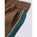 Mskufo Designed Corduroy Mens Side Stripe Pocket Drawstring Beam Feet Casual Pants